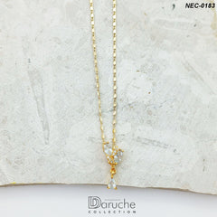 Gold Plated White Zircon Stone Necklace Set -25% ₨1,199.00