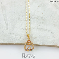 Gold Plated Champagne Zircon Stone Necklace Set