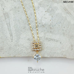 Gold Plated White Zircon Stone Necklace Set