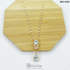 Gold Plated White Zircon Stone Necklace Set