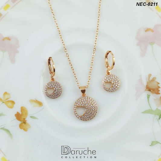 Gold Plated Cubic Zircon Stones Necklace Set