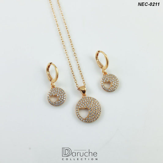 Gold Plated Cubic Zircon Stones Necklace Set