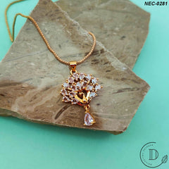 Gold Plated Cubic Zircon Stone Necklace Set