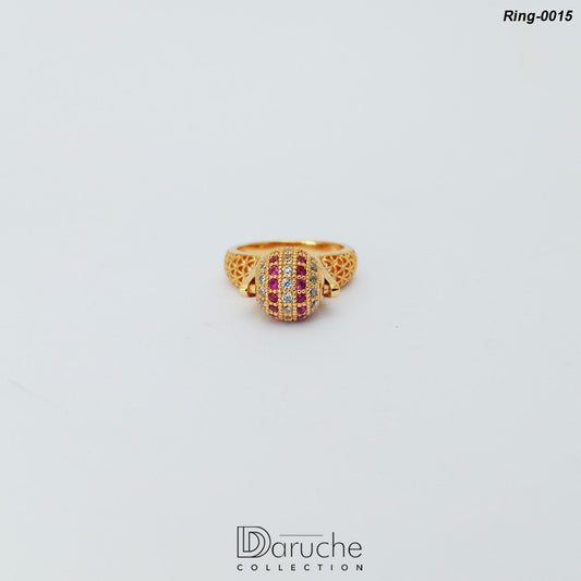 Gold Plated Zircon Stone Ring (Ring-0015)