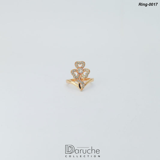 Gold Plated Zircon Cubic Ring (Ring-0017)