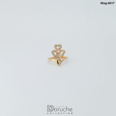 Gold Plated Zircon Cubic Ring (Ring-0017)