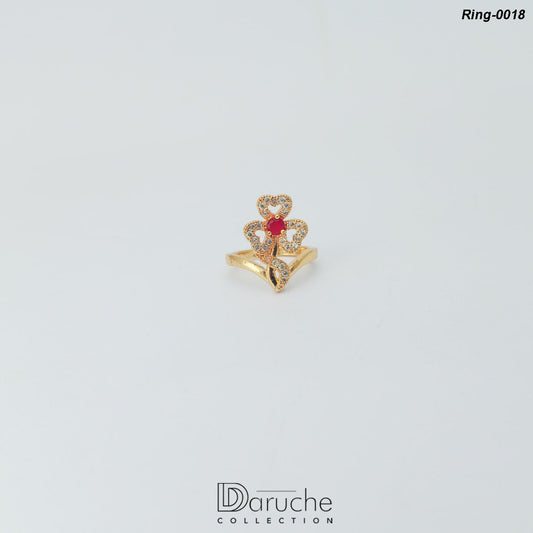 Gold Plated Cubic Zircon Ring (Ring-0018)