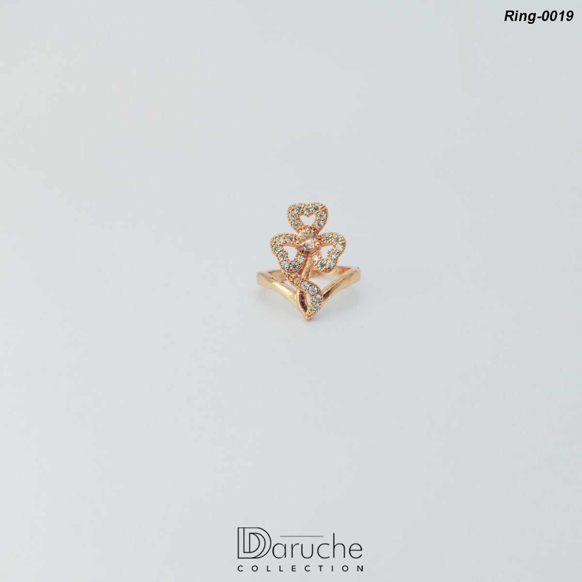 Gold Plated Cubic Zircon Ring (Ring-0019)