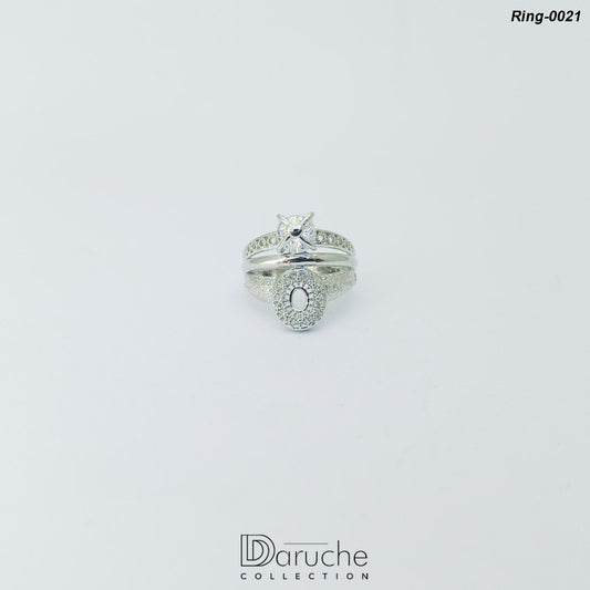 Silver Plated Zircon Stone Ring (Ring-0021)