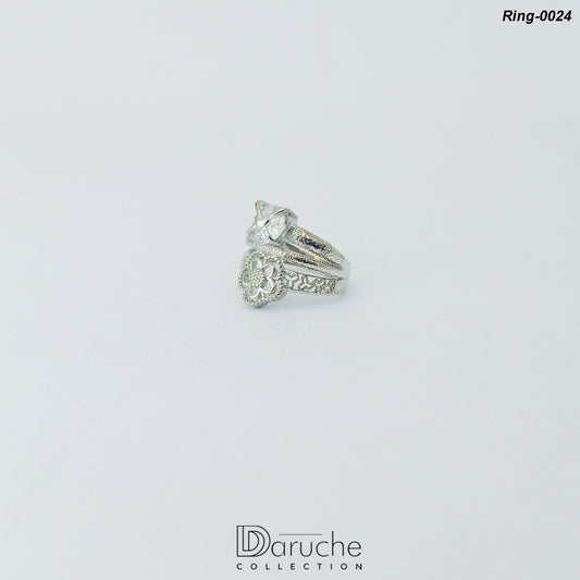 Silver Plated Zircon Stone Ring (Ring-0024)