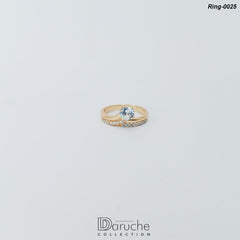 Gold Plated Cubic Zircon Stone Ring (Ring-0025)