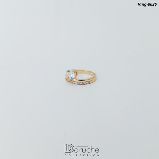 Gold Plated Cubic Zircon Stone Ring (Ring-0025)