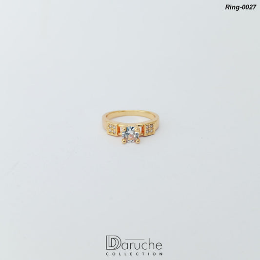 Gold Plated Cubic Zircon Stone Ring (Ring-0027)