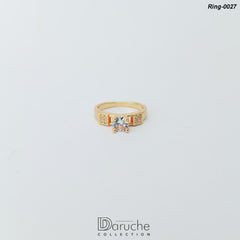 Gold Plated Cubic Zircon Stone Ring (Ring-0027)