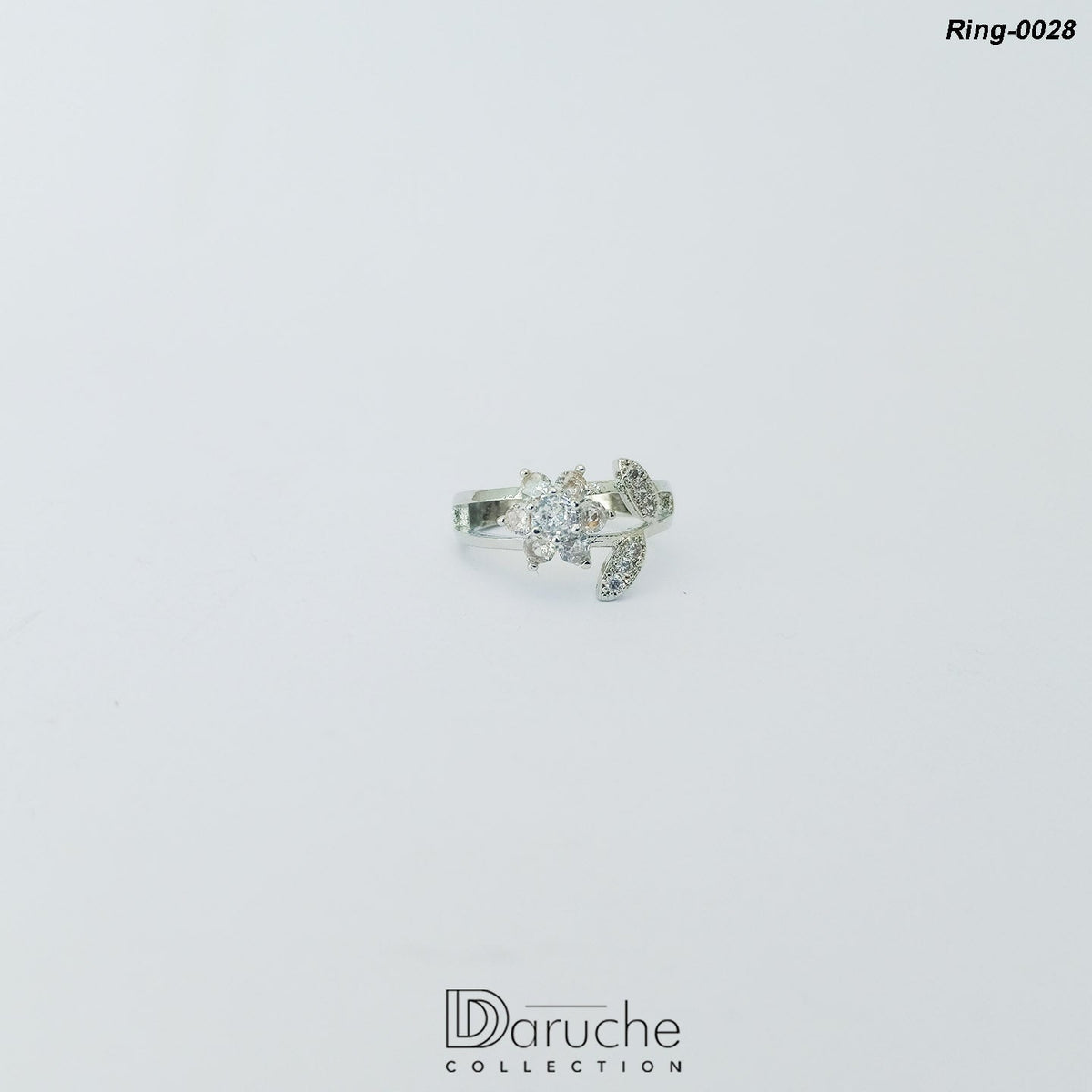 Silver Plated Cubic Zircon Stone Ring (Ring-0028)