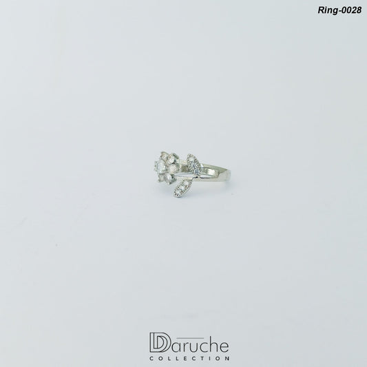 Silver Plated Cubic Zircon Stone Ring (Ring-0028)