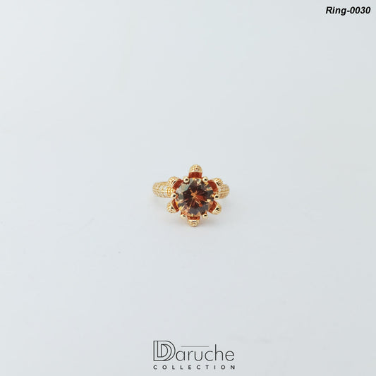 Gold Plated Cubic Zircon Stone Ring (Ring-0030)