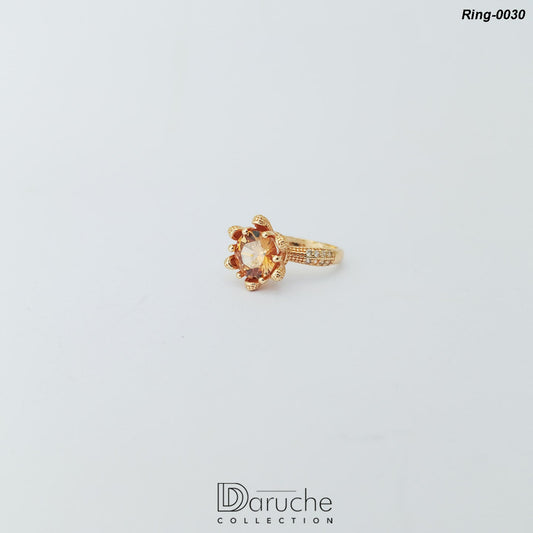 Gold Plated Cubic Zircon Stone Ring (Ring-0030)