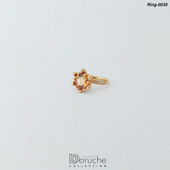 Gold Plated Cubic Zircon Stone Ring (Ring-0030)