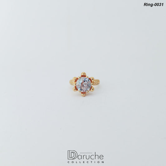 Gold Plated Cubic Zircon Stone Ring (Ring-0031)