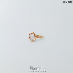 Gold Plated Cubic Zircon Stone Ring (Ring-0031)