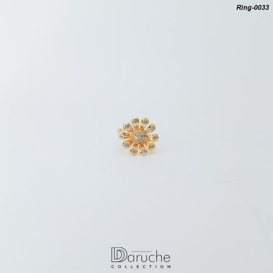 Gold Plated Cubic Zircon Stone Ring (Ring-0033)