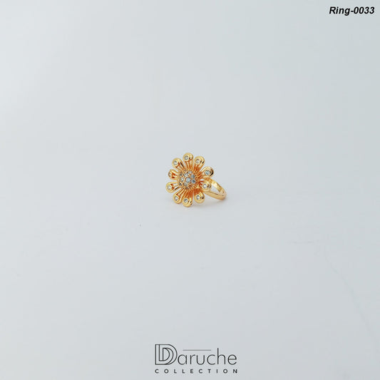 Gold Plated Cubic Zircon Stone Ring (Ring-0033)