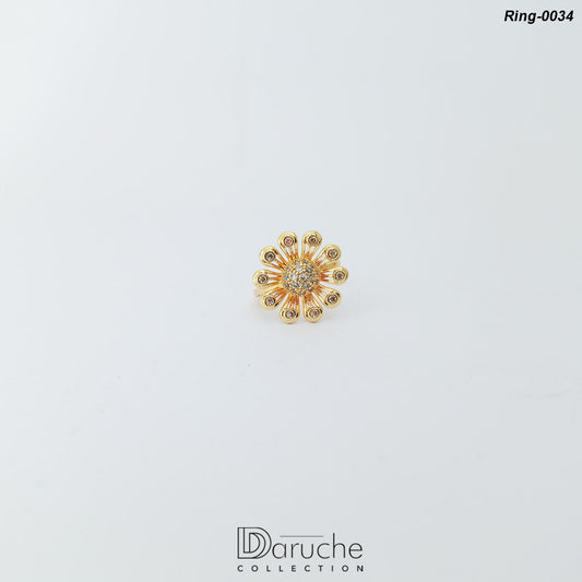 Gold Plated Cubic Zircon Stone Ring (Ring-0034)