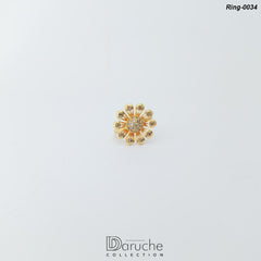 Gold Plated Cubic Zircon Stone Ring (Ring-0034)