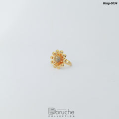 Gold Plated Cubic Zircon Stone Ring (Ring-0034)