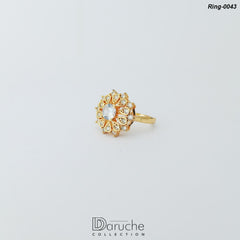 Gold Plated Cubic Zircon Stone Ring (Ring-0043)