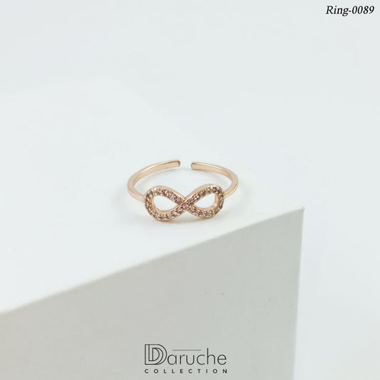 Gold Plated Cubic Zircon Stone Adjustable Finger Ring