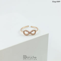 Gold Plated Cubic Zircon Stone Adjustable Finger Ring