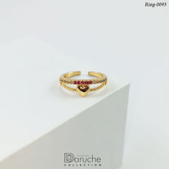 Gold Plated Cubic Zircon Stone Adjustable Finger Ring