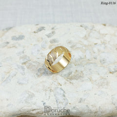 Gold Plated Textured Finger Ring