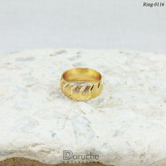 Gold Plated Textured Finger Ring