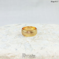 Gold Plated Textured Finger Ring